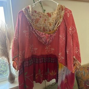 Kantha bae reversible free size top - cotton kantha & silk